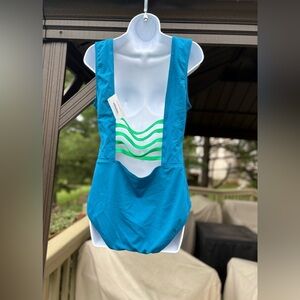 NWT SEE HER SWIM Teal & Green Swimsuit, Size: 40 chest XL